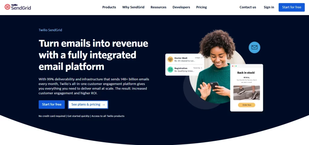 SendGrid is an email service