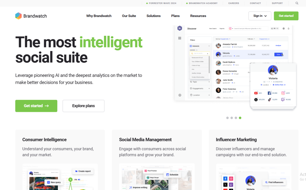 image of Brandwatch home page