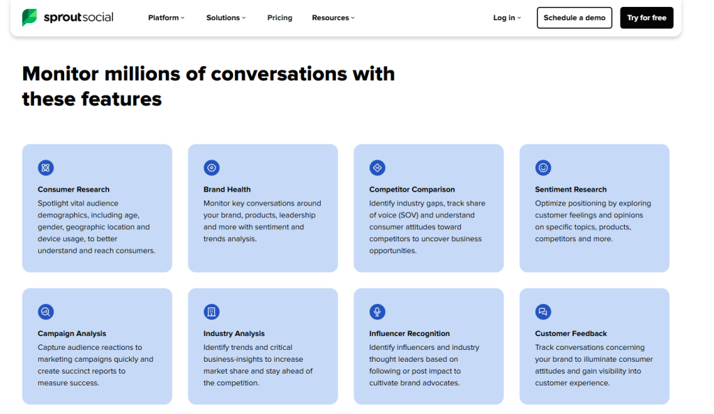 Home page of Sprout Social 