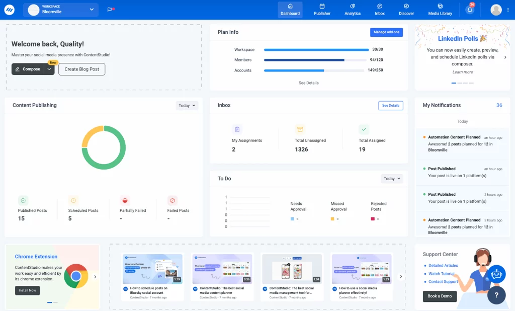 ContentStudio combines AI powered