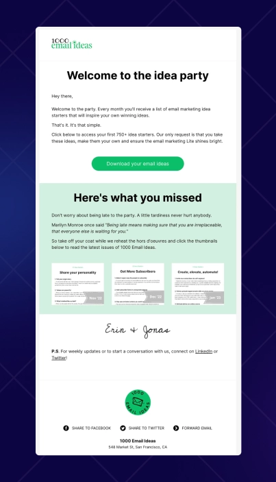 Welcomes Emails