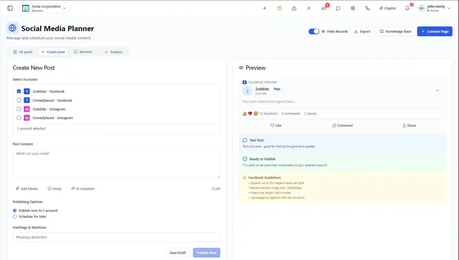 social media planner